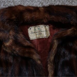 Women's Famous Barr Brown Mahogany Mink Fur Coat Size L
